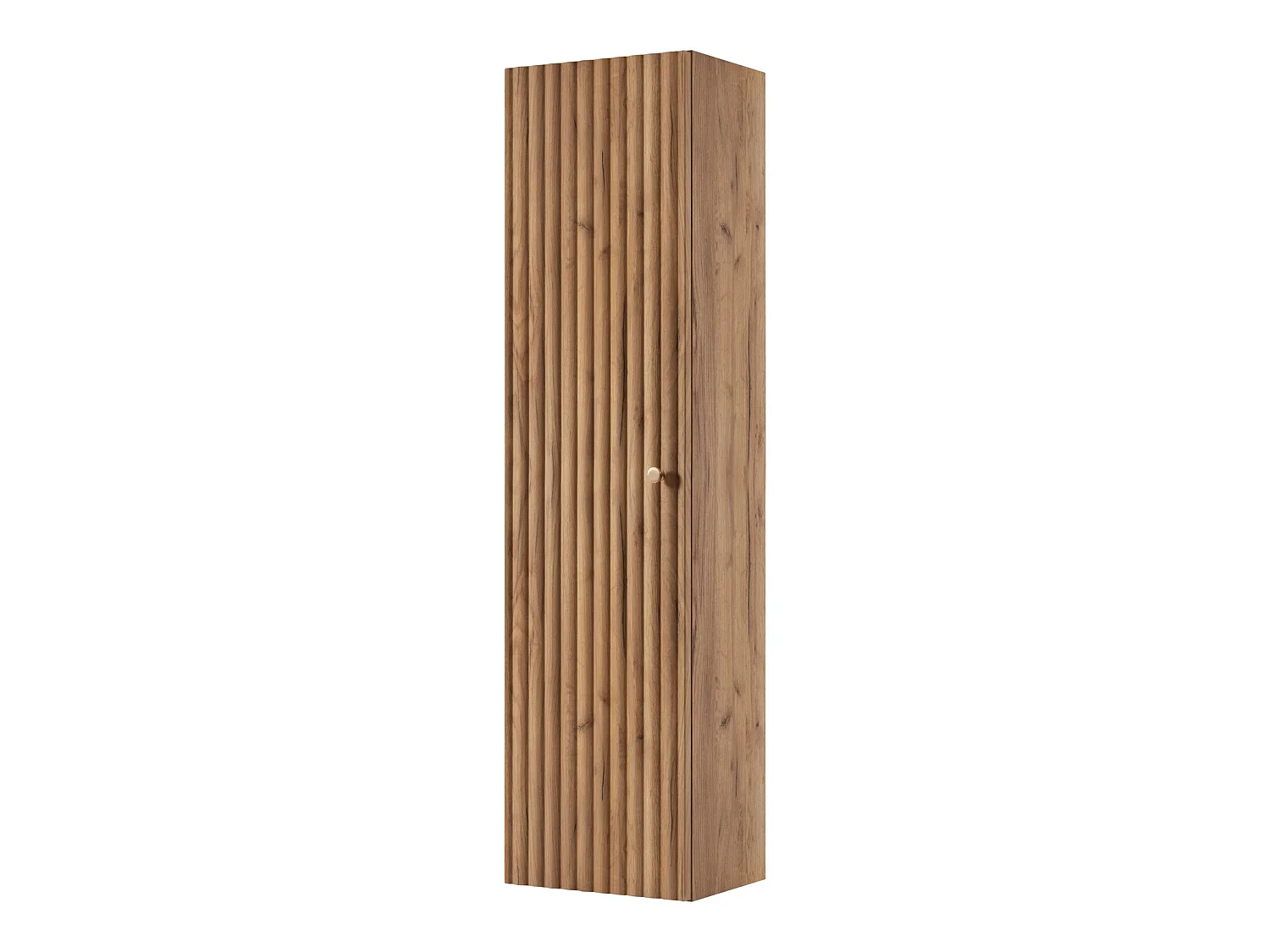 Columna de baño 136cm - Suspendido - Estriado Roble - Mueble de baño estrecho – RODAN