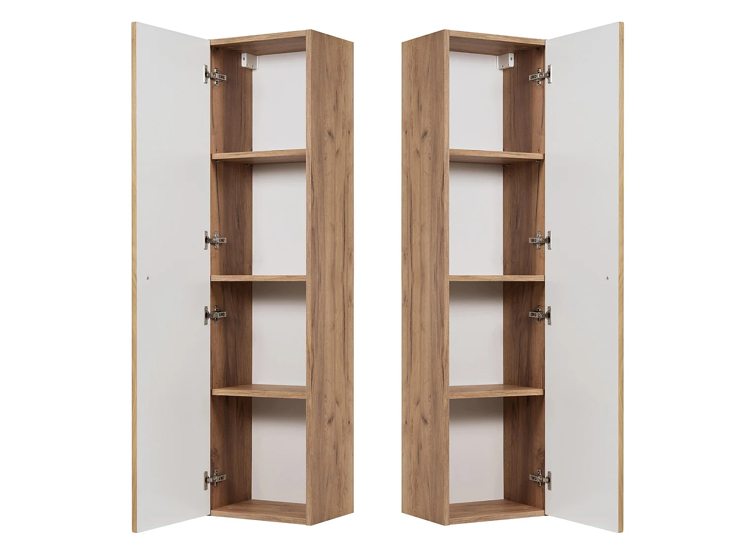 Columna de baño 136cm - Suspendido - Estriado Roble - Mueble de baño estrecho – RODAN