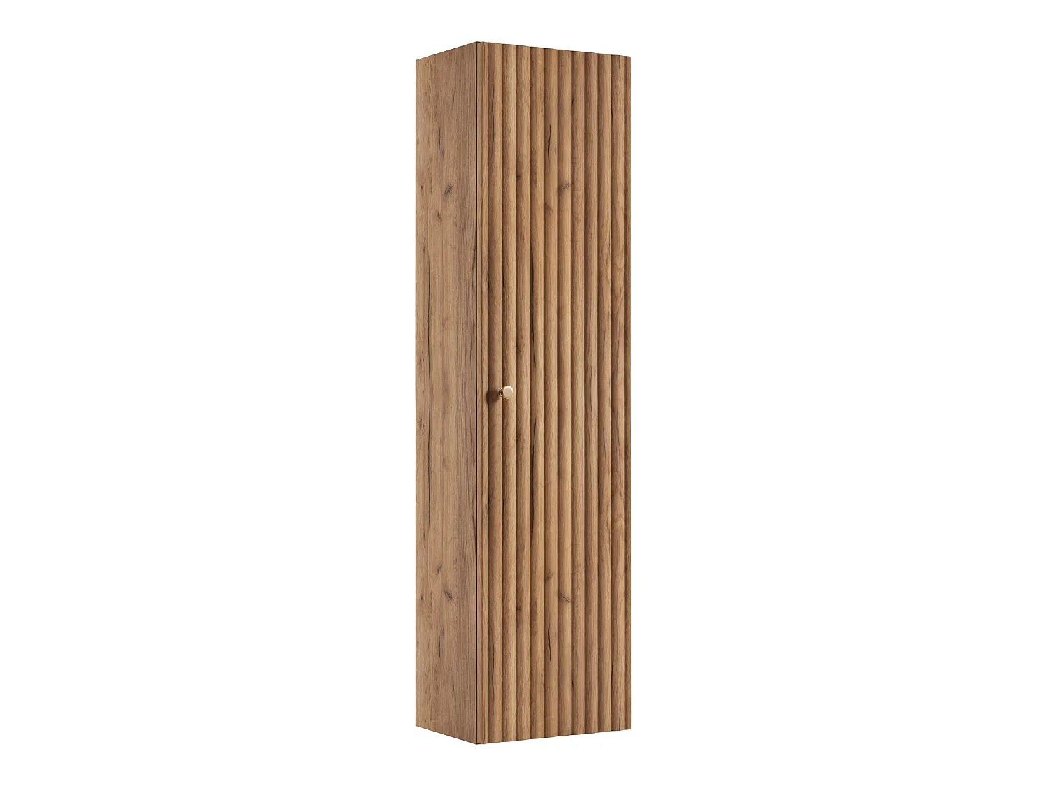 Columna de baño 136cm - Suspendido - Estriado Roble - Mueble de baño estrecho – RODAN