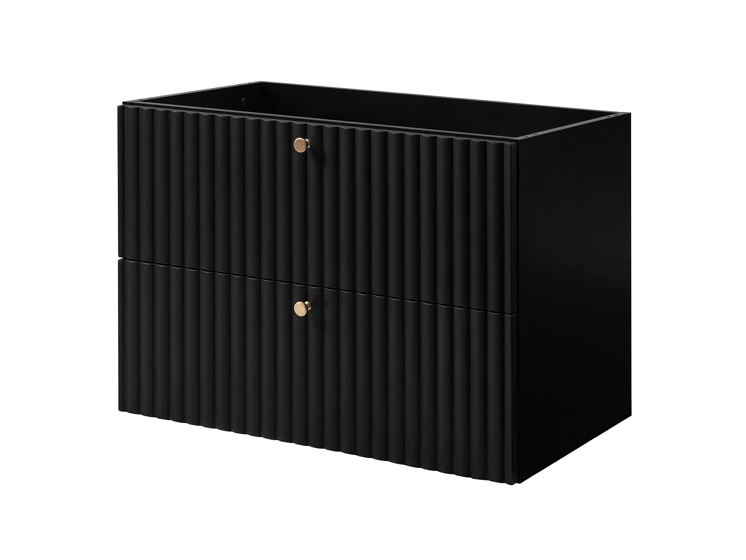 Meuble sous vasque 80cm - Suspendu - Strié Noir - sans plan – RODAN