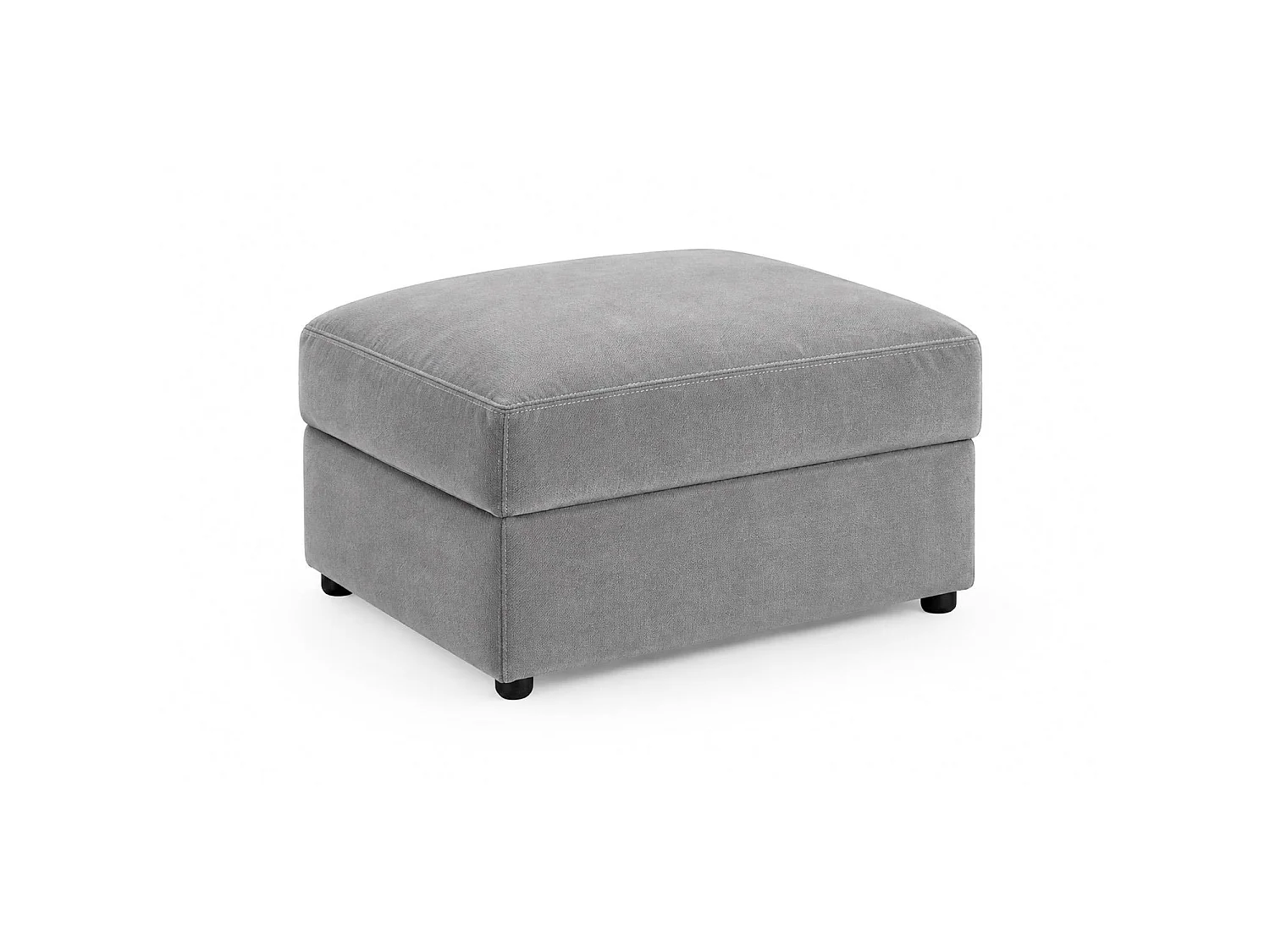 Mercer Grey Plush Velvet Footstool Padded Footrest