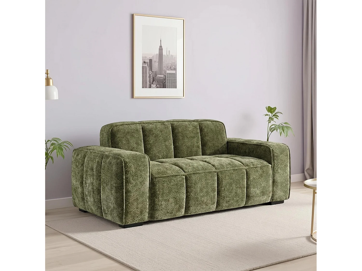 Preston Olive Green 3 2 1 Sofa Suite Woven Fabric 3 Piece Set