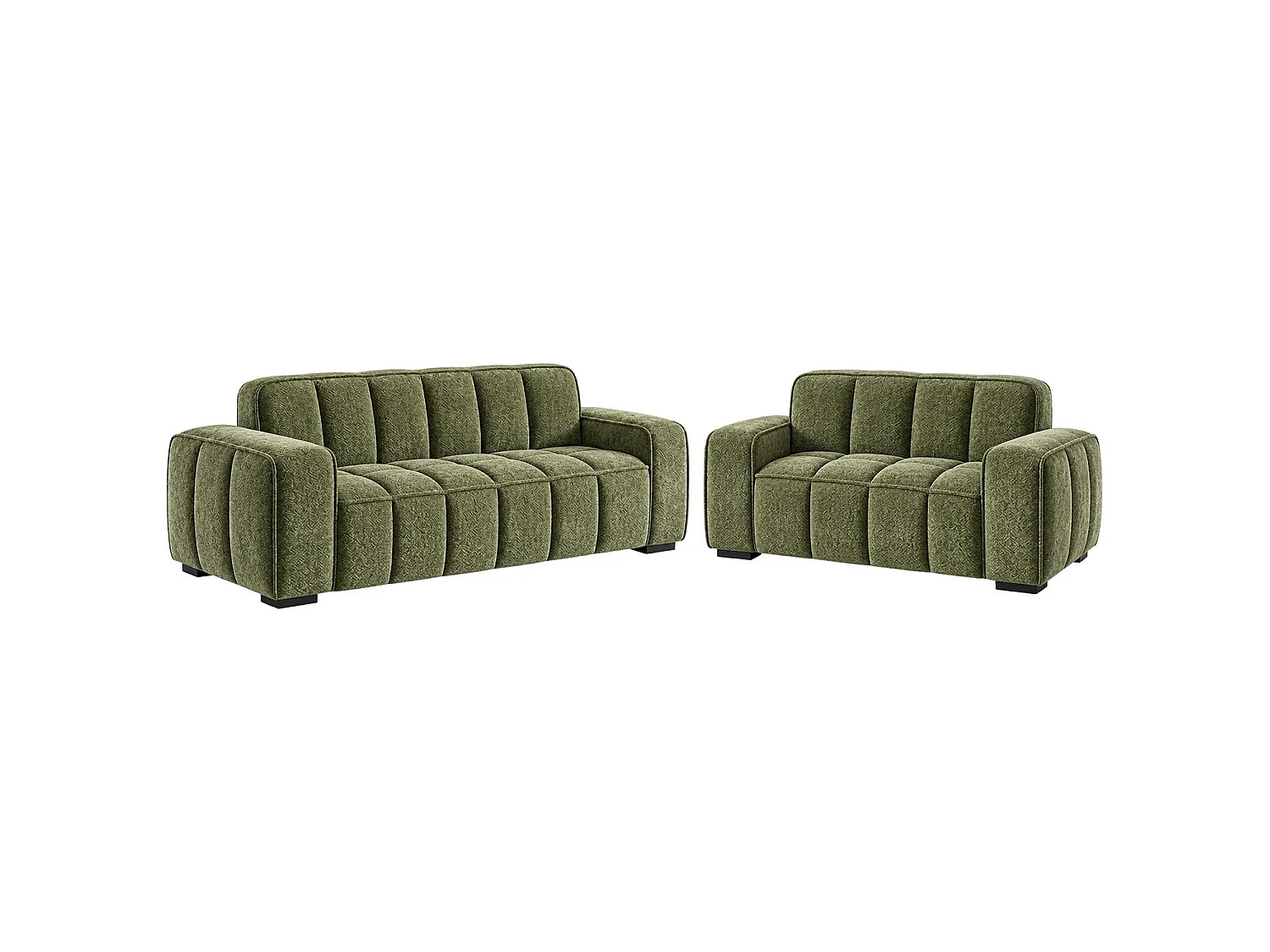 Preston Olive Green 3 2 1 Sofa Suite Woven Fabric 3 Piece Set