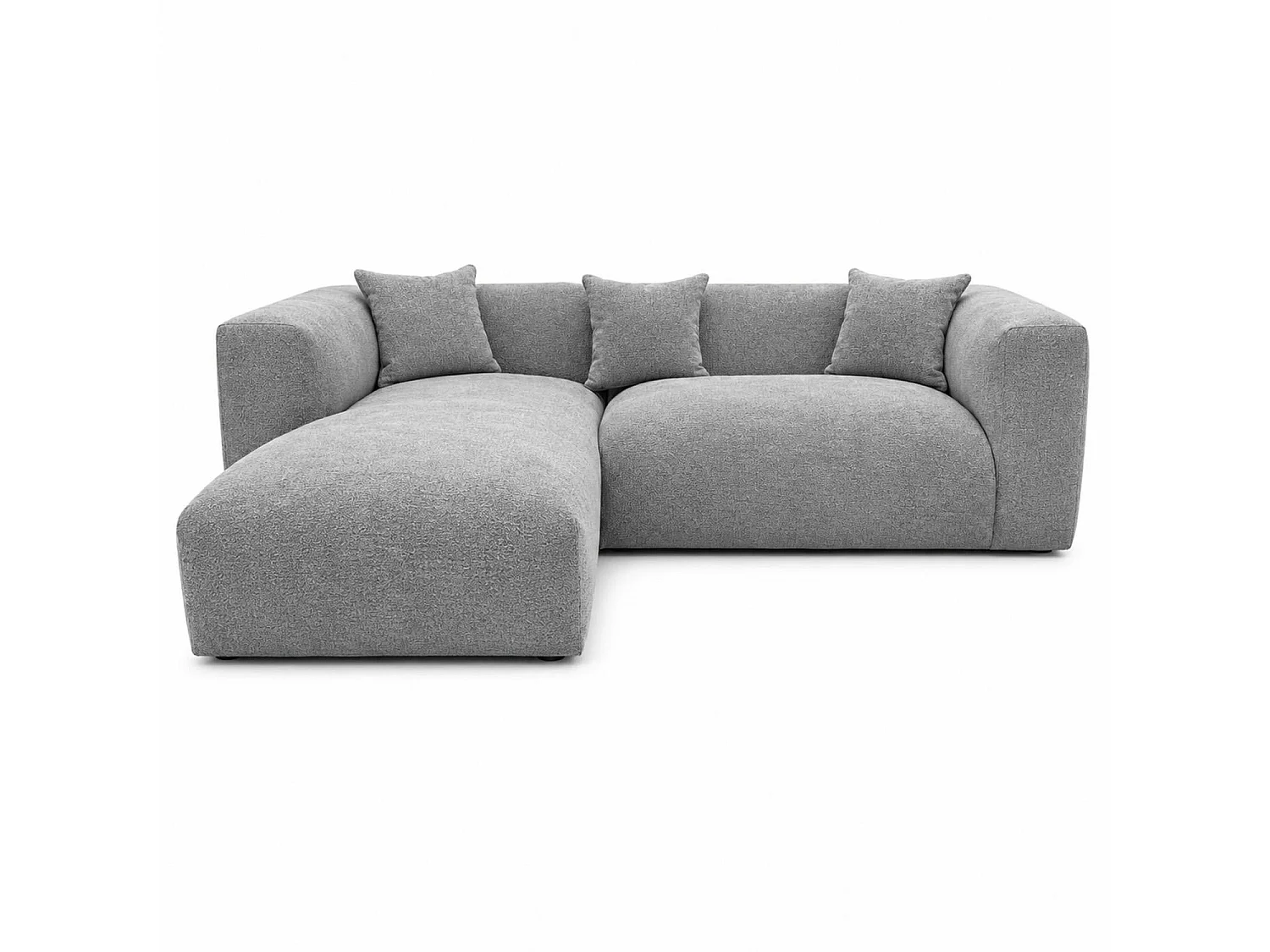 Ely Steel Left Hand Facing Cloud Chaise L Shaped Corner Sofa