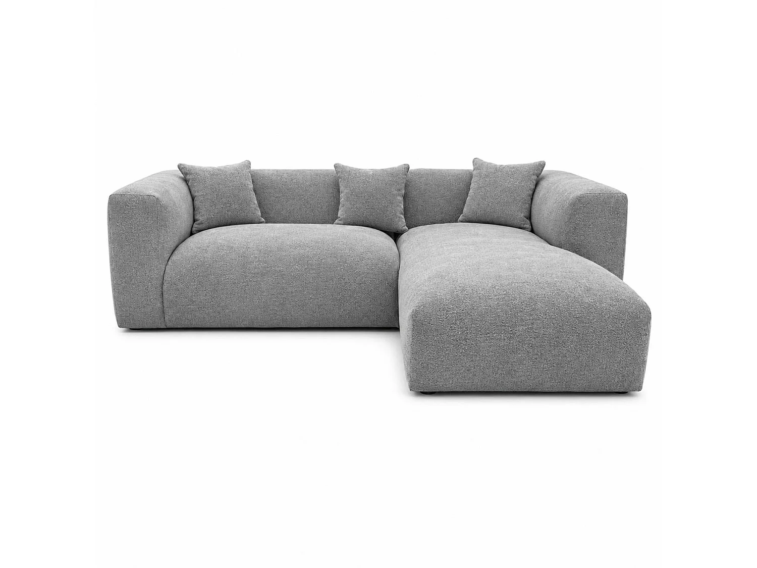 Ely Steel Right Hand Facing Cloud Chaise L Shaped Corner Sofa
