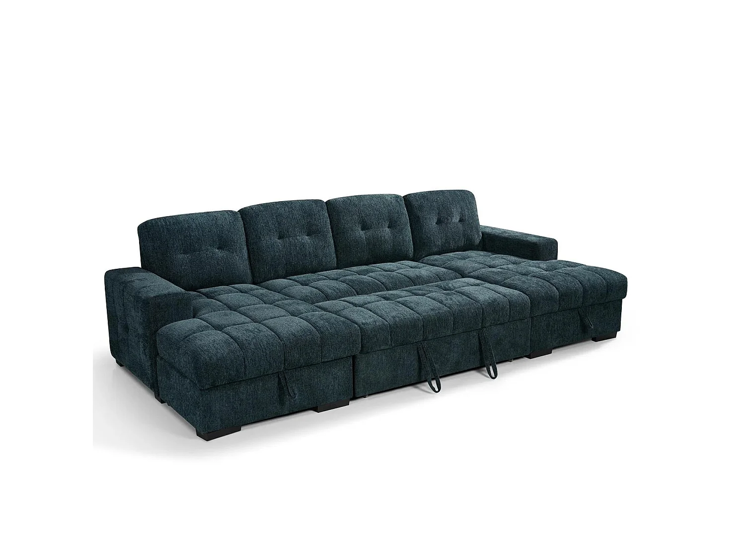Luna Teal U Shaped Sofa Bed with Dual Storage Chaises