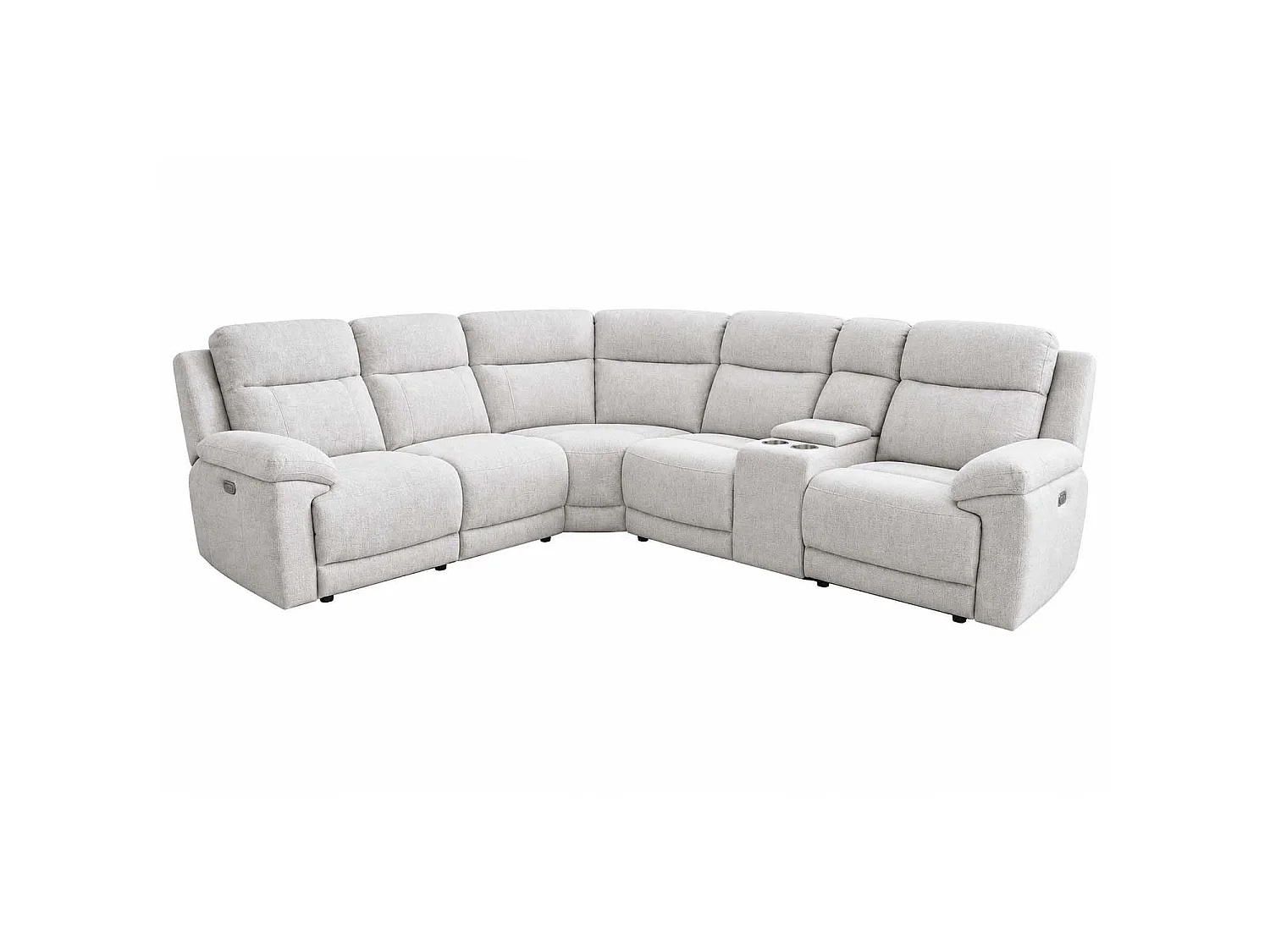 Orson Beige 5 Seater Electric Recliner Corner Sofa Console