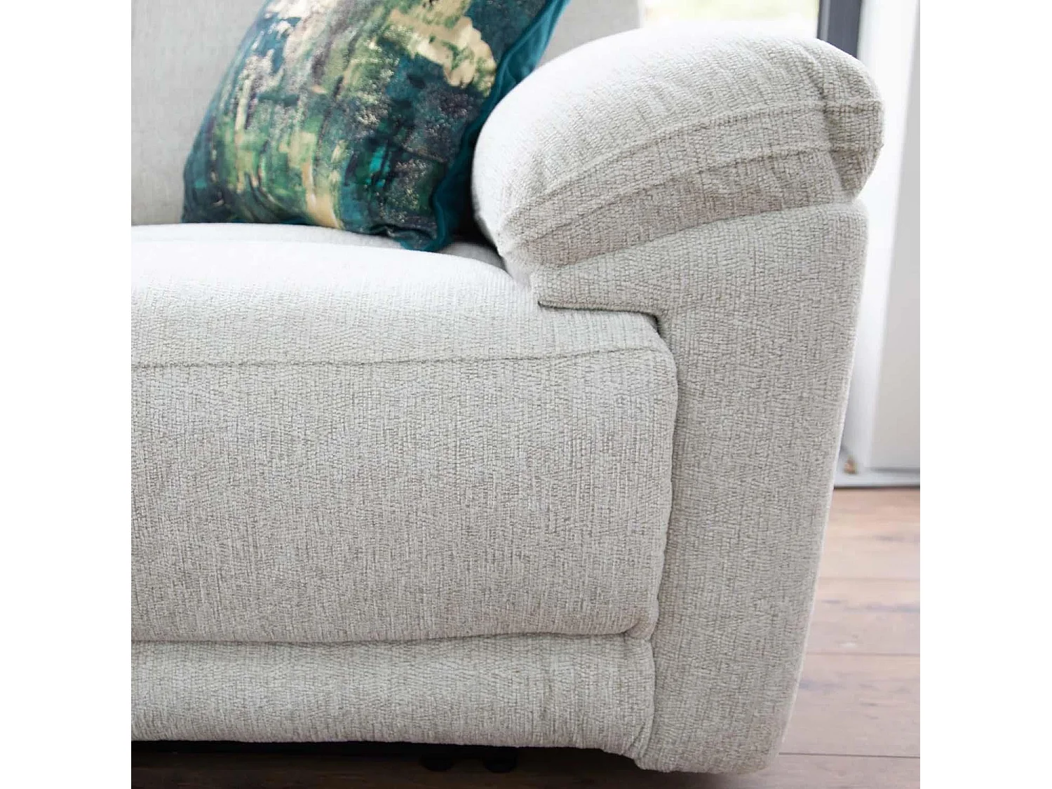 Orson Beige 5 Seater Electric Recliner Corner Sofa Console