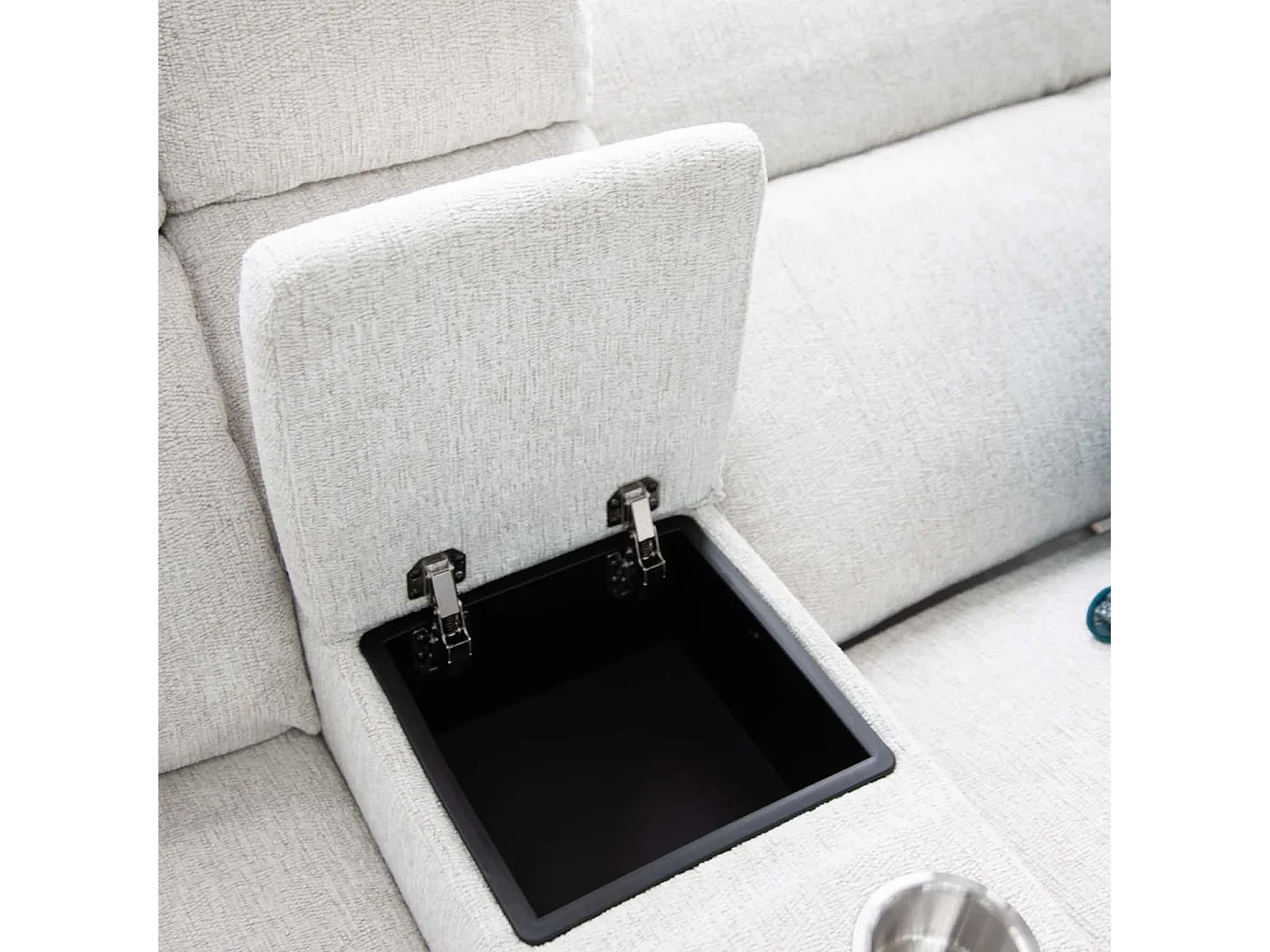 Orson Beige 5 Seater Electric Recliner Corner Sofa Console