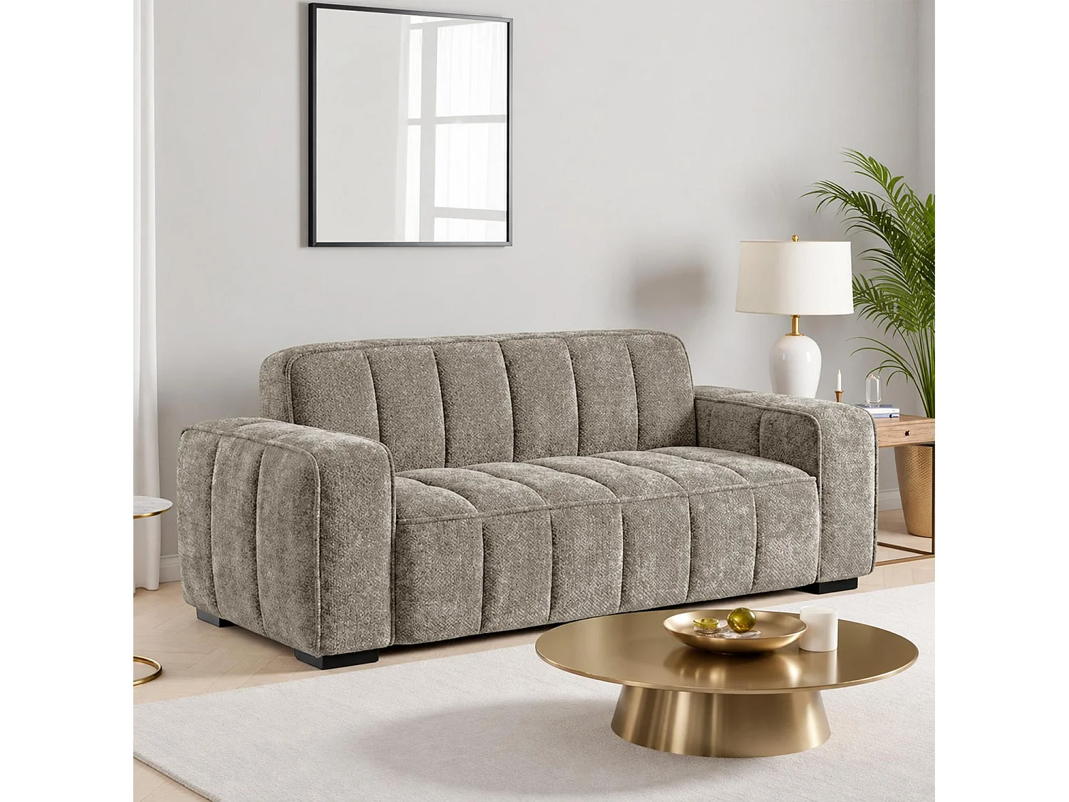 Preston Beige 3 2 Sofa Suite Woven Fabric 2 Piece Set