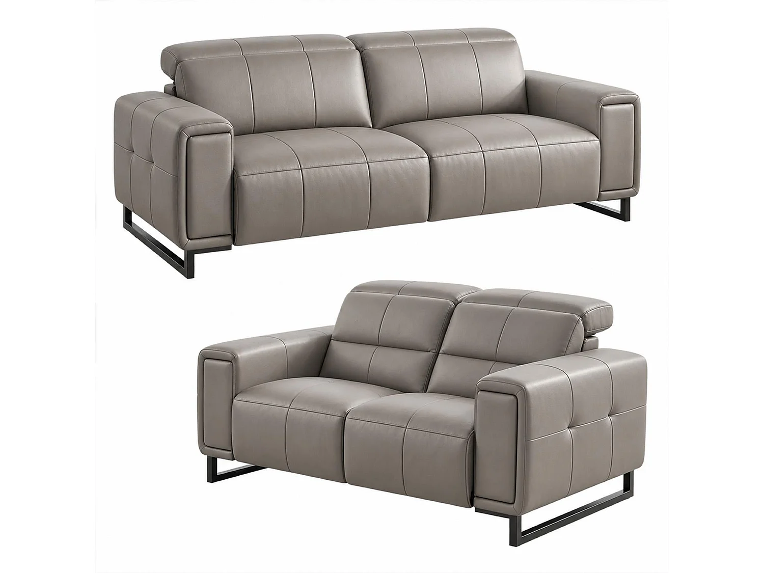 Rosebury Grey 3 2 1 Electric Recliner Sofa Suite Leather Look
