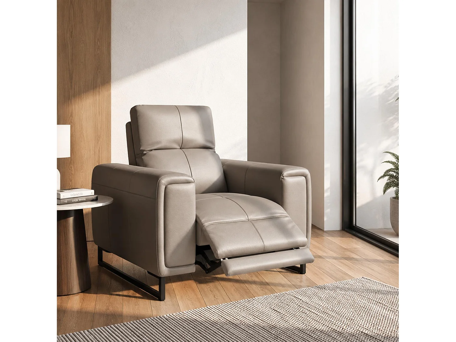Rosebury Grey 3 2 1 Electric Recliner Sofa Suite Leather Look