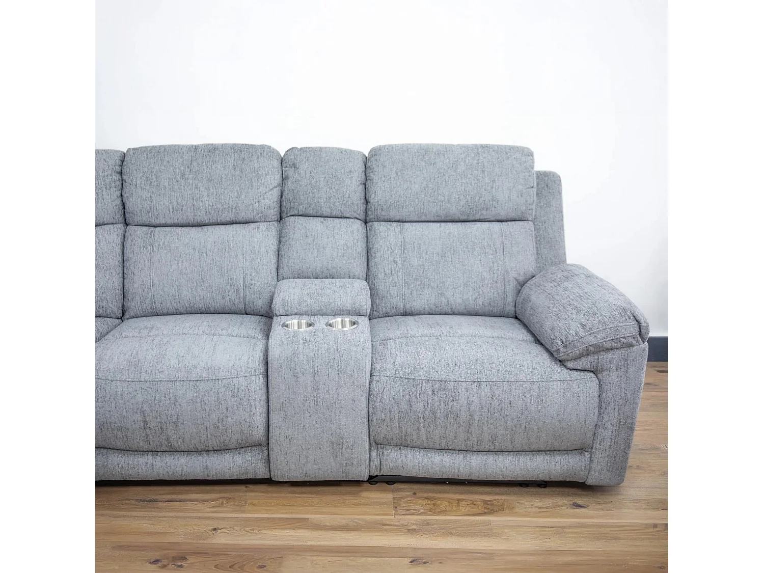 Orson Grey 5 Seater Electric Recliner Corner Sofa Console