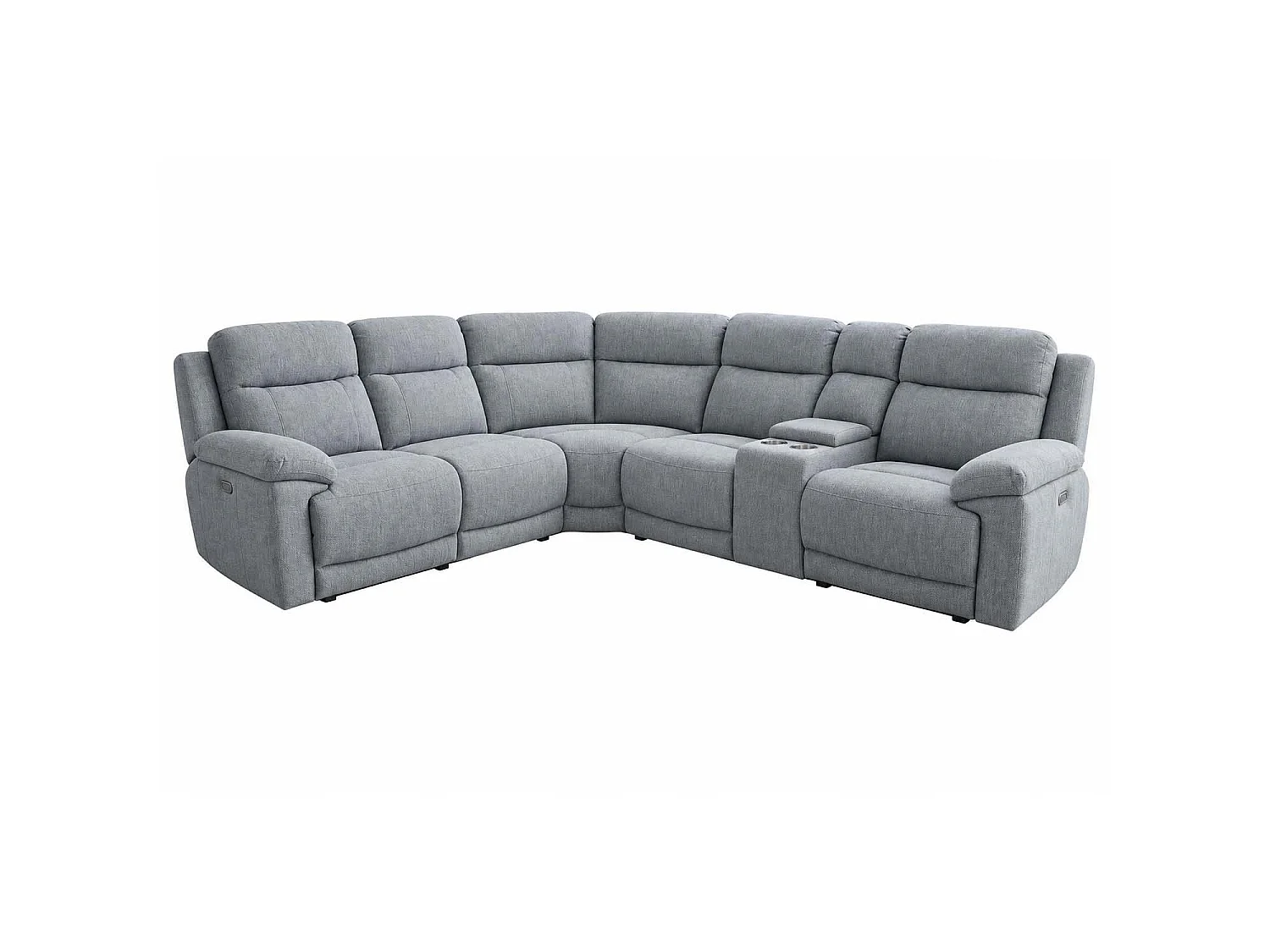 Orson Grey 5 Seater Electric Recliner Corner Sofa Console