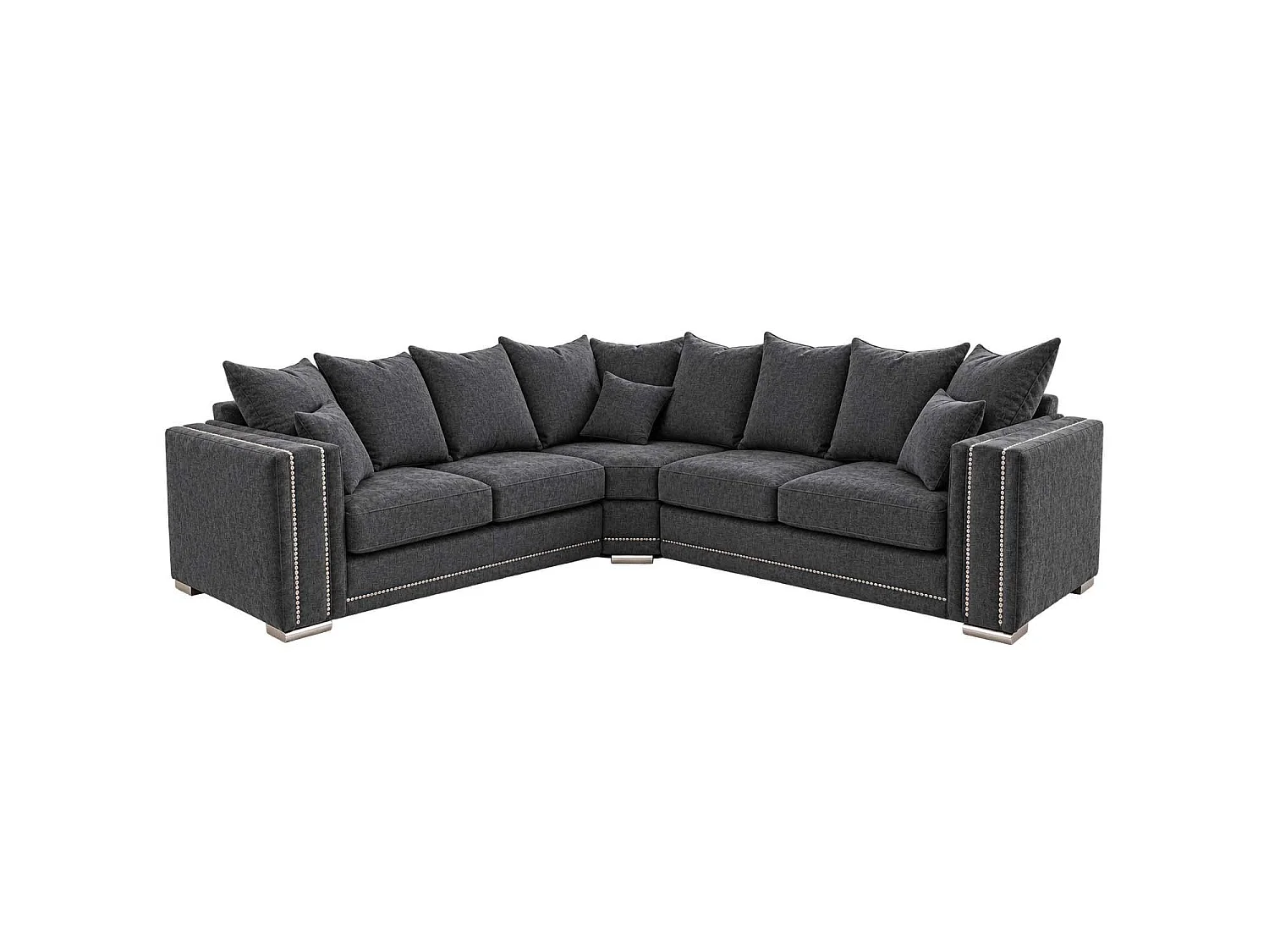 Brentford Grey Chenille Scatter Back Corner Sofa