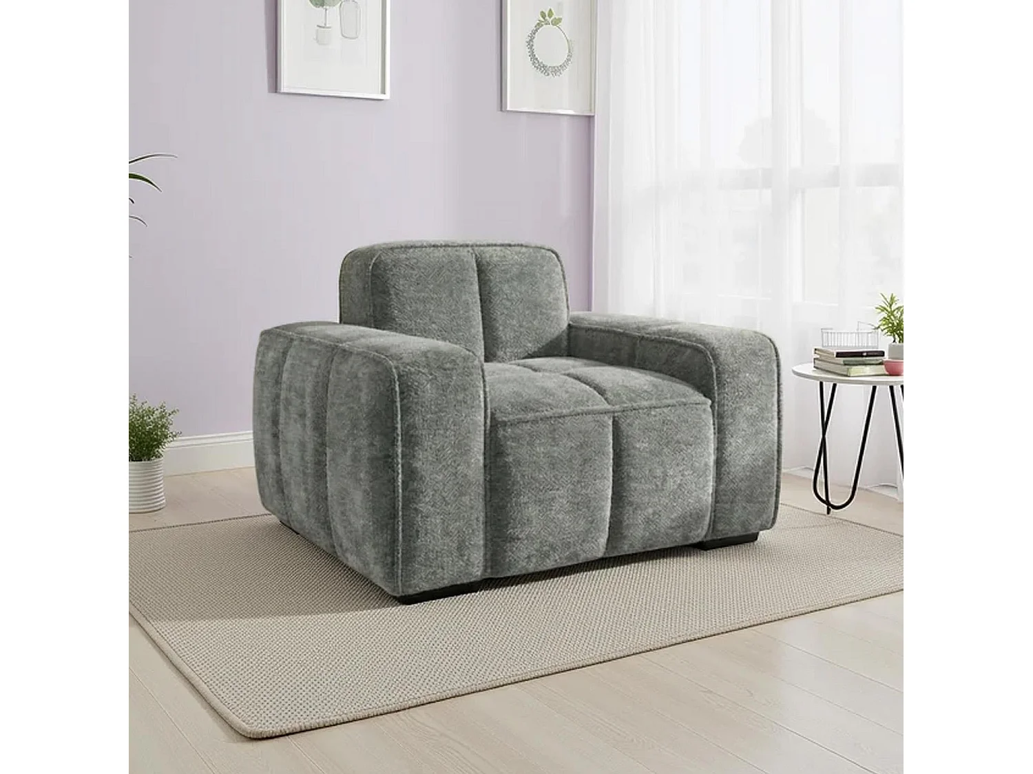 Preston Grey 3 2 1 Sofa Suite Woven Fabric 3 Piece Set