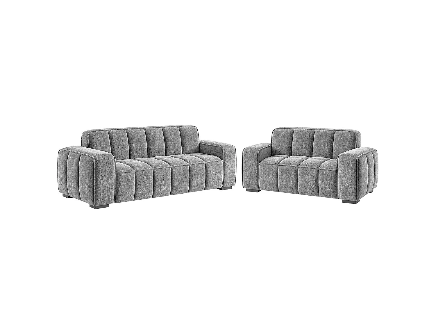 Preston Grey 3 2 1 Sofa Suite Woven Fabric 3 Piece Set