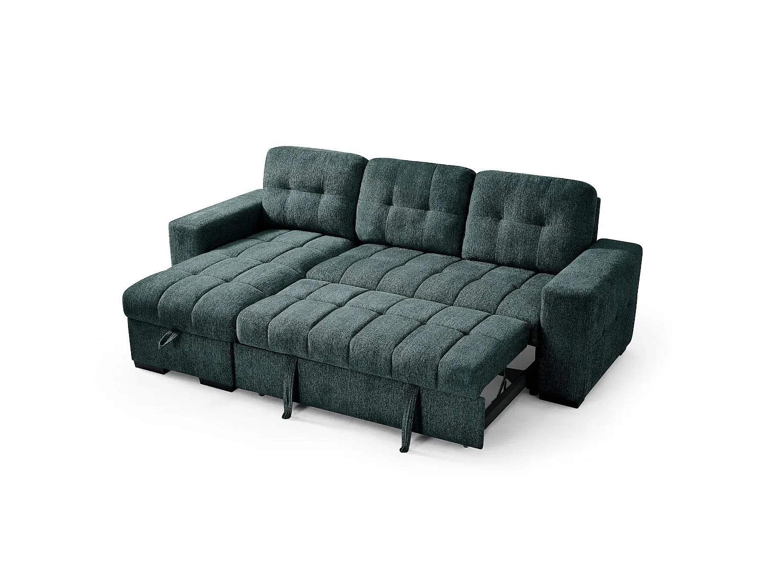 Luna Teal 4 Seater Corner Sofa Bed with Storage Chaise