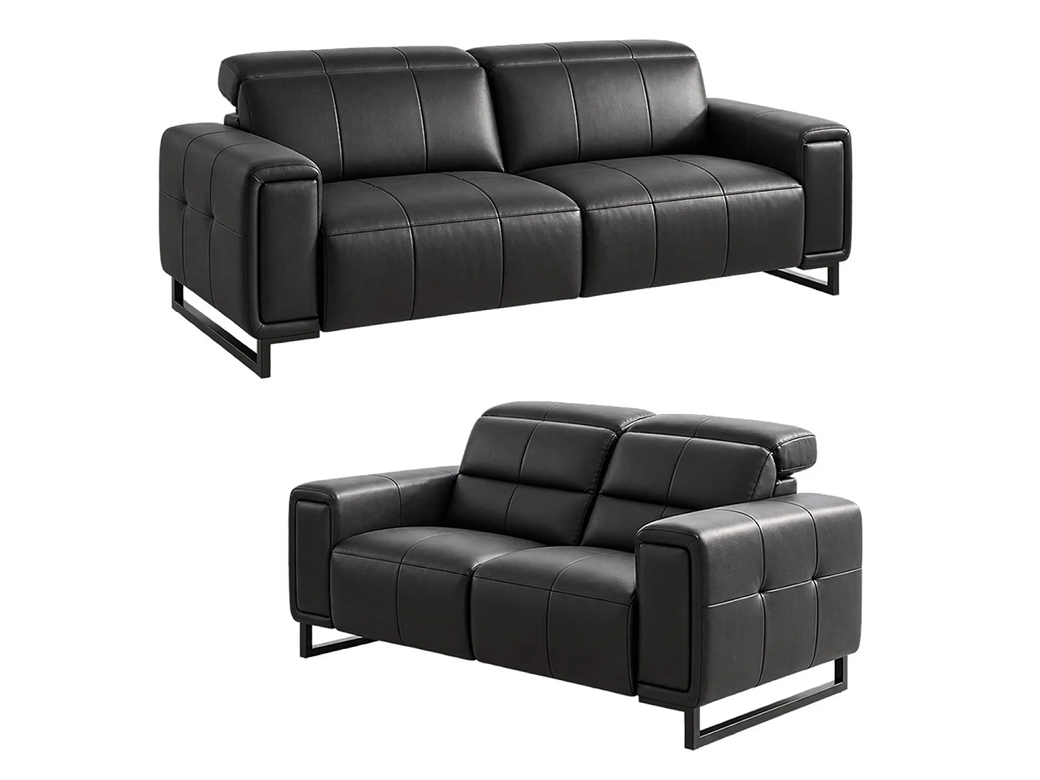 Rosebury Black 3 2 1 Electric Recliner Sofa Suite Leather Look