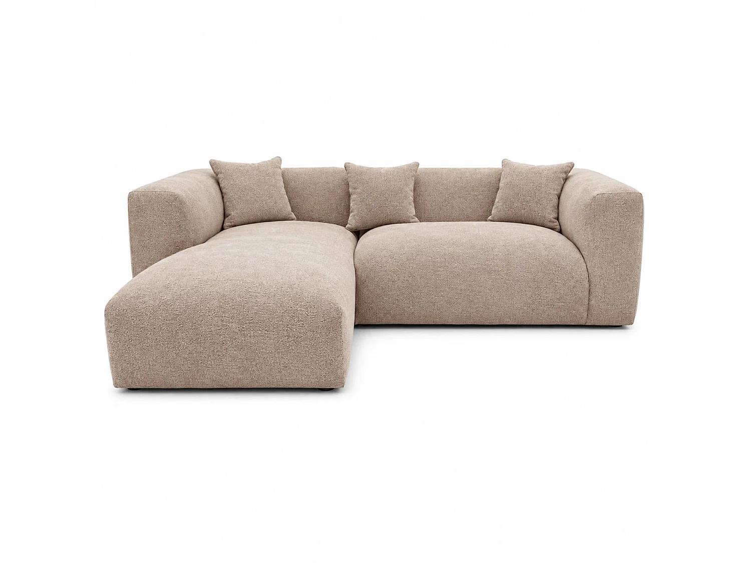 Ely Stone Left Hand Facing Cloud Chaise L Shaped Corner Sofa