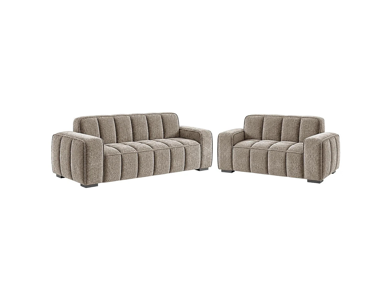 Preston Beige 3 2 1 Sofa Suite Woven Fabric 3 Piece Set