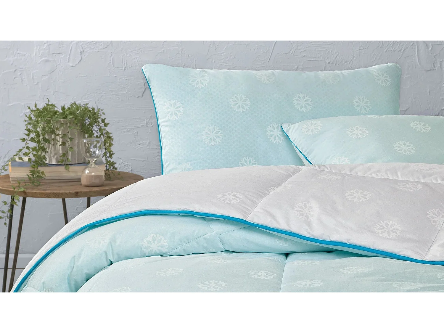 YATAS BEDDING Oreiller rafraîchissant Dacron Climarelle Cool 50 x 70 cm, Fibre à microcapsules thermorégulatrices, 750 g, Enveloppe coton