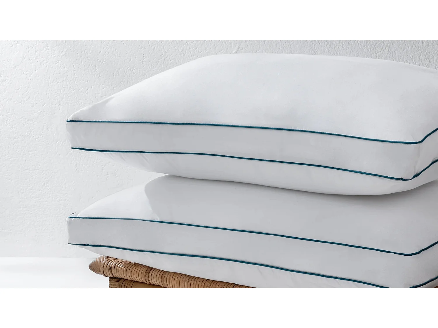 YATAS BEDDING Oreiller à ressorts Pegas 43 x 62 x 13 cm, Micro-ressorts ensachés, Fibre Thermobond 500 g, Enveloppe 100% coton