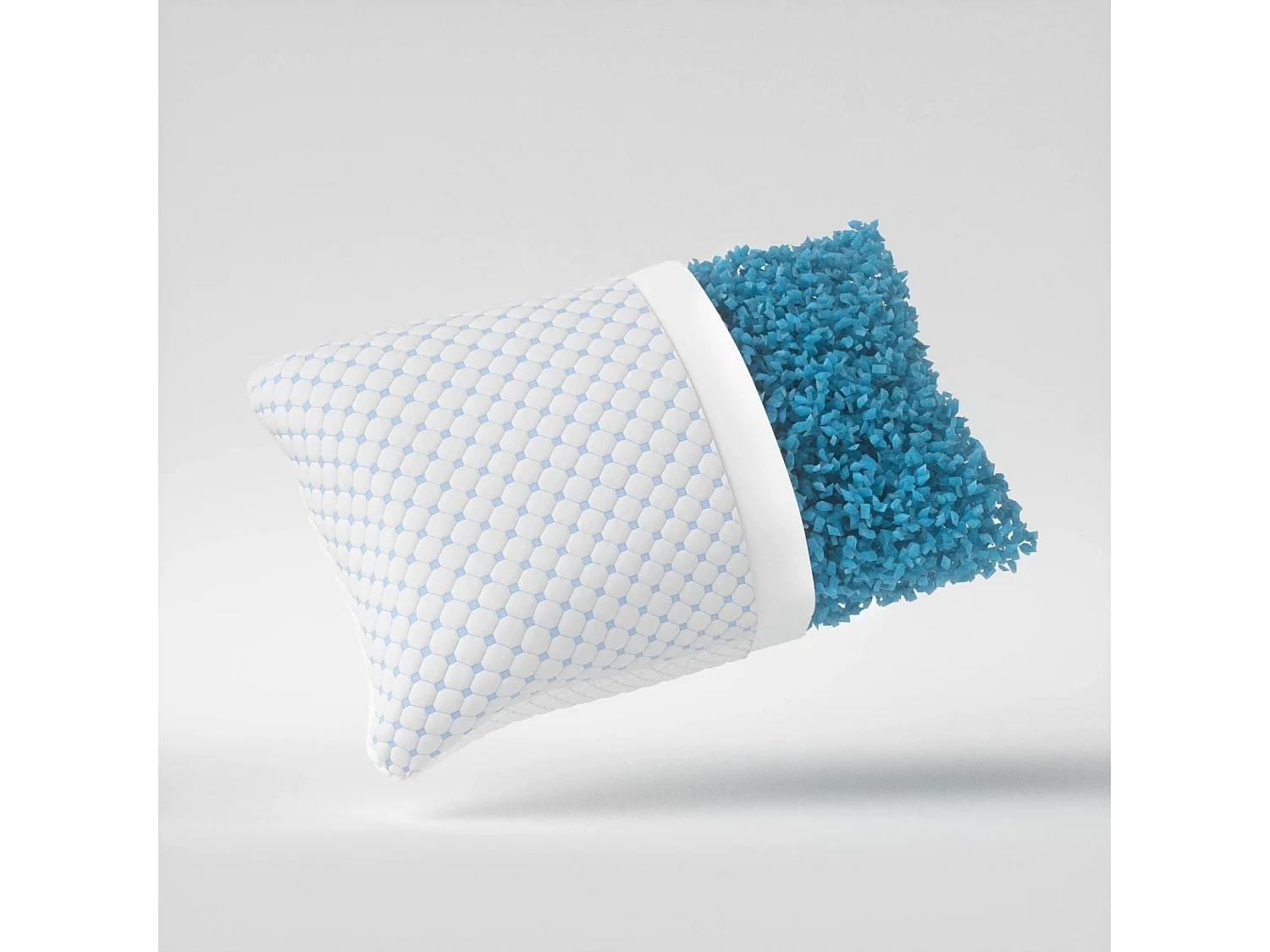 BSS BEDDING Oreiller DreamHouse Nanotech 50 x 70 cm, Mousse à mémoire de forme en flocons, Hauteur ajustable, Enveloppe matelassée respirante
