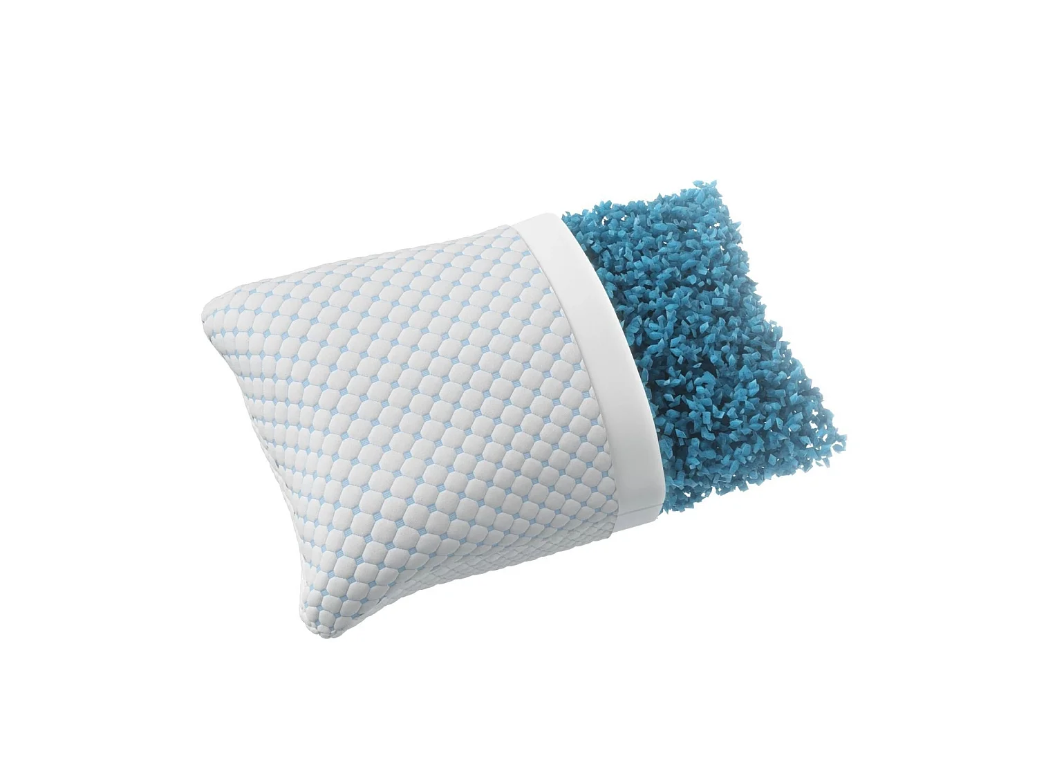 BSS BEDDING Oreiller DreamHouse Nanotech 50 x 70 cm, Mousse à mémoire de forme en flocons, Hauteur ajustable, Enveloppe matelassée respirante