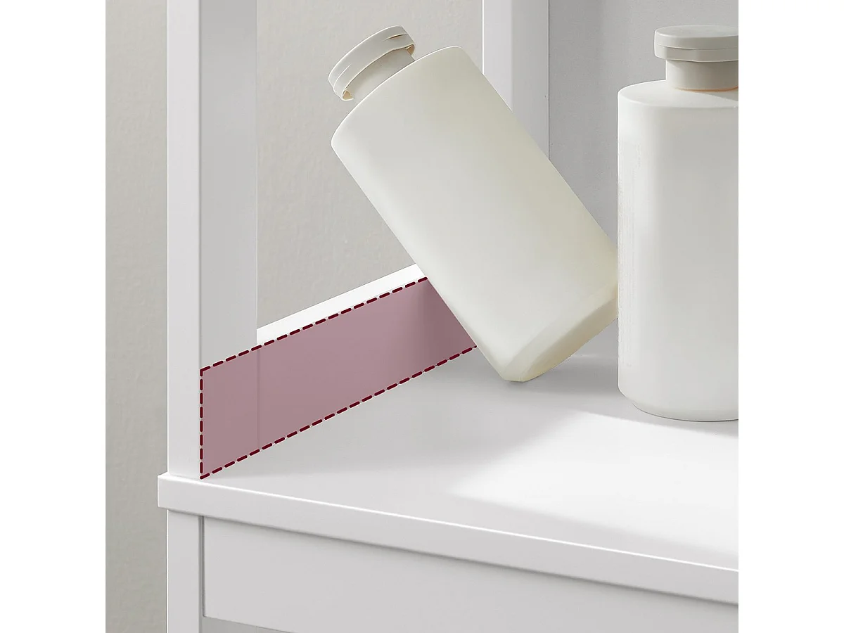 Petite colonne de rangement 2 tiroirs et 2 étagères blanc - H141,5 cm