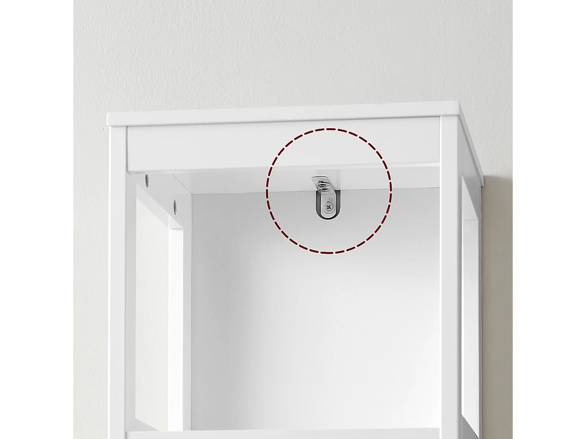Petite colonne de rangement 2 tiroirs et 2 étagères blanc - H141,5 cm