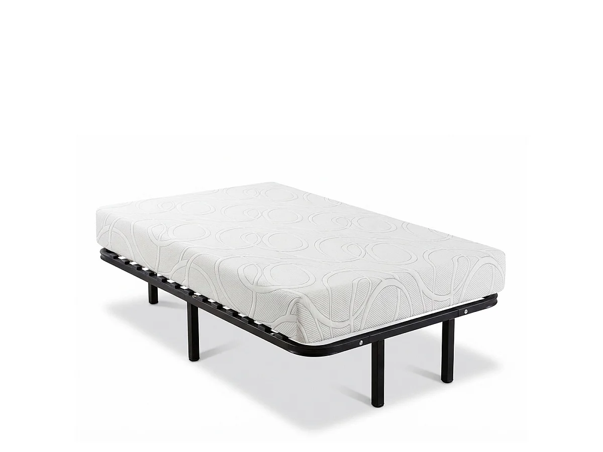 Ensemble Matelas Mémoire de forme EUPRAXIE avec Cadre à lattes