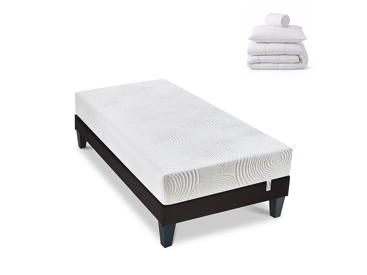 Prêt-à-dormir HÉRA avec Sommier, Couette, Oreillers et Protège-matelas - 90x200 cm