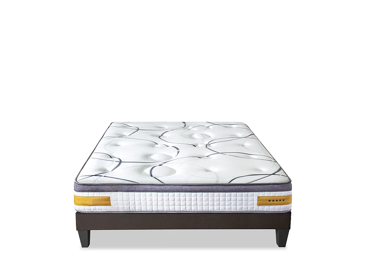Ensemble Matelas Mémoire de forme COPENHAGUE avec sommier - 24 cm -  140x200 cm