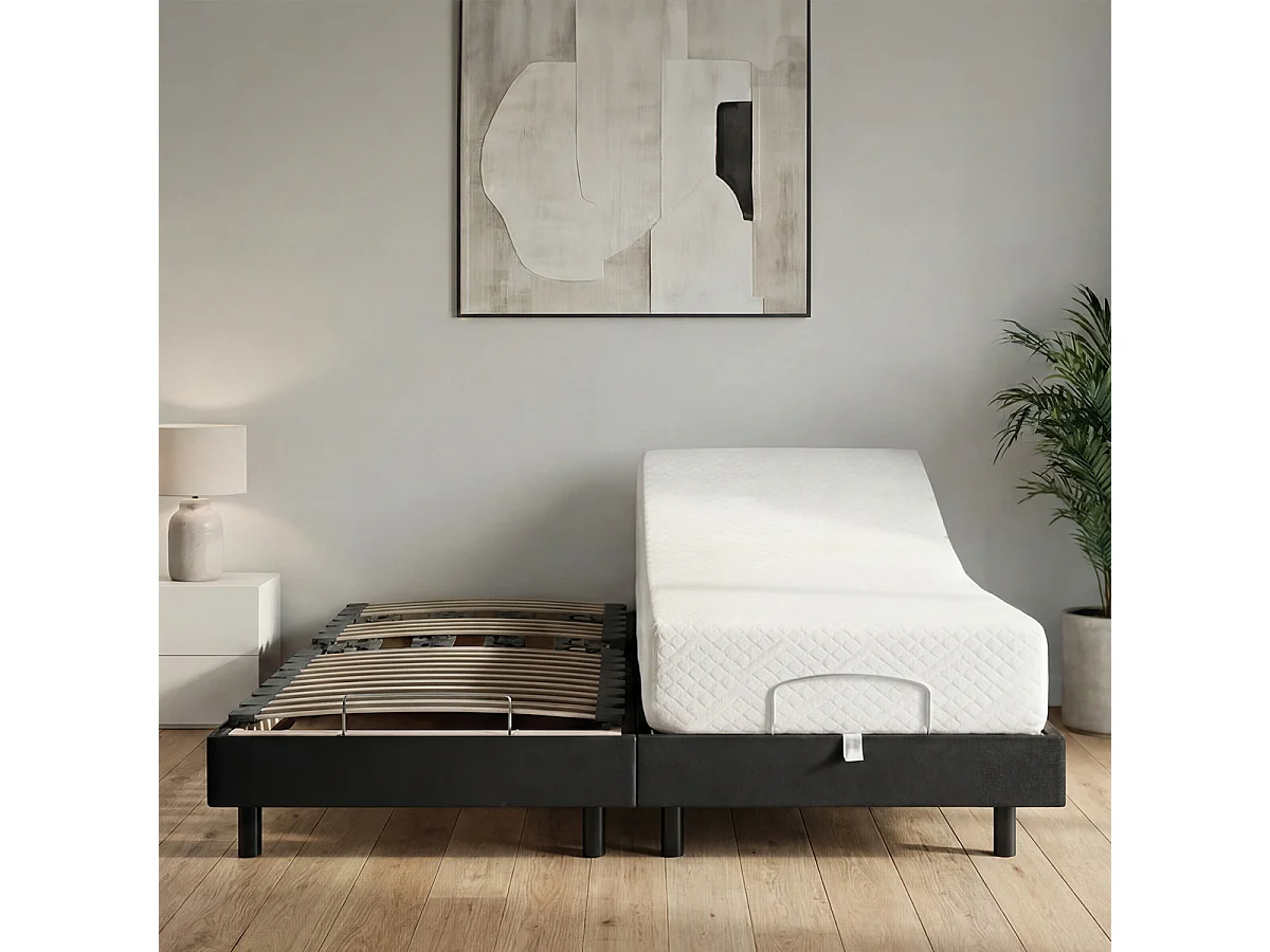 Ensemble Matelas Mémoire de forme ABSOLU avec sommier ROCHEREAU 90x200 cm