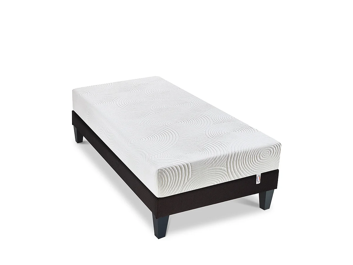 Ensemble Matelas Mémoire de forme HÉRA avec Sommier - Blanc - 90x200