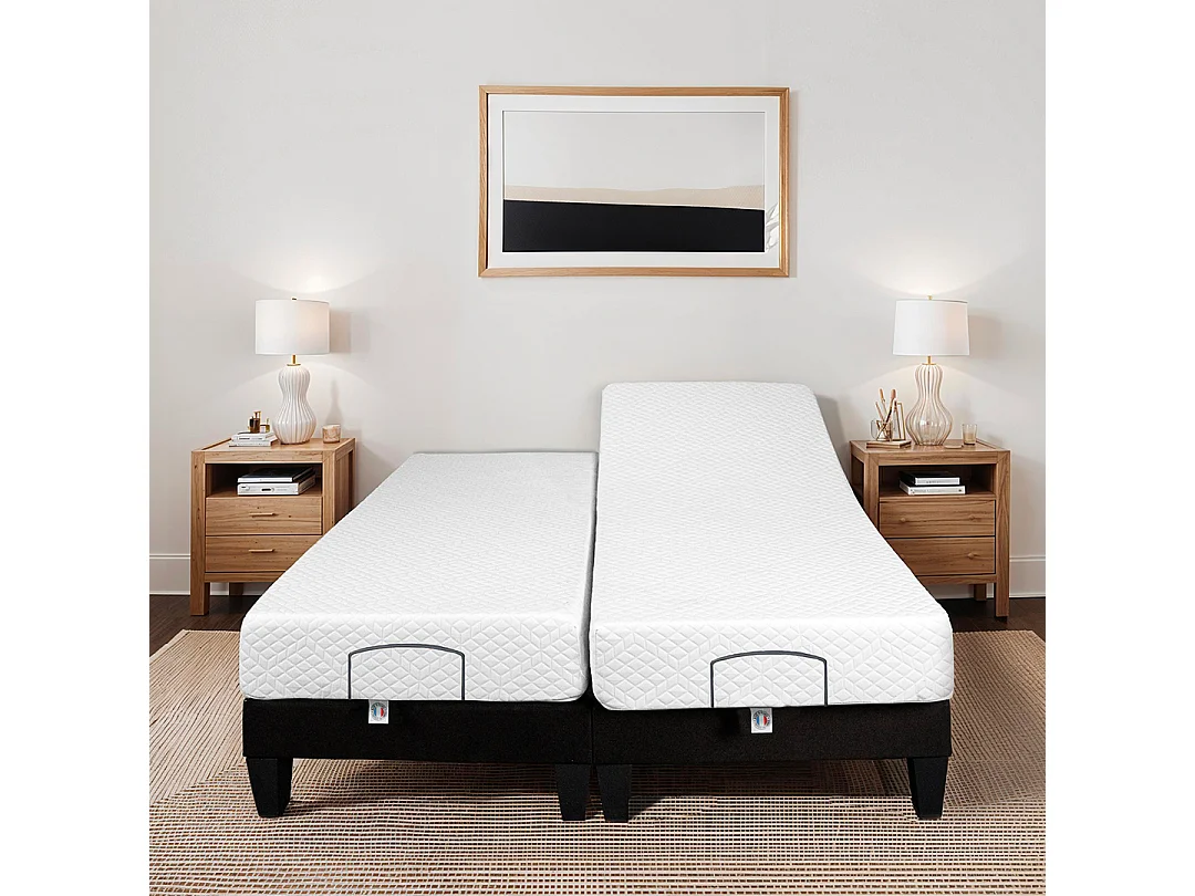 Ensemble Matelas Mémoire de forme ABSOLU avec sommier MONDOR 2x90x200 cm