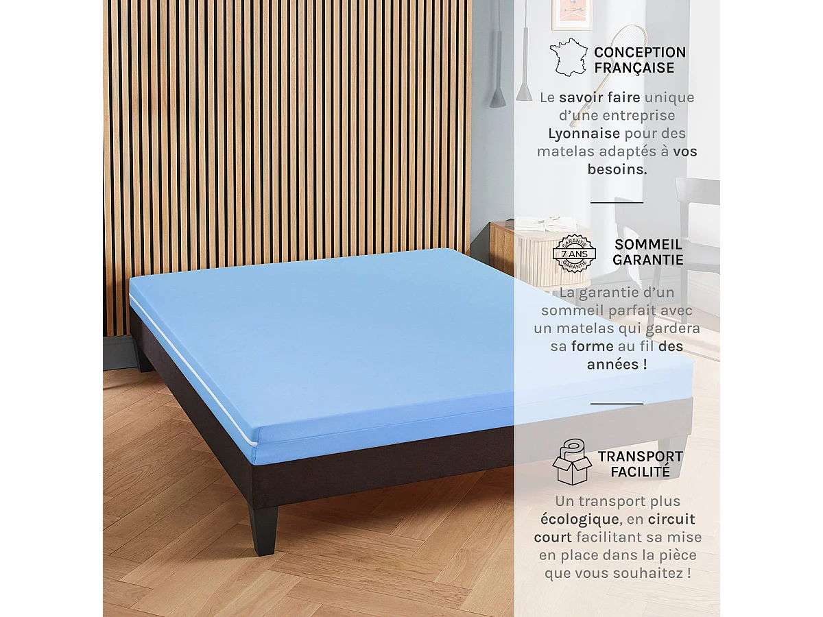 Matelas Mousse 15 cm COLLECTIVITÉS - 90x200 cm