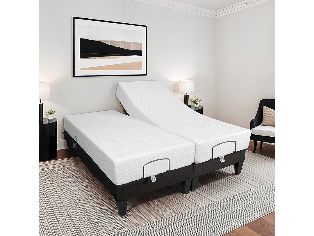Ensemble Matelas Mémoire de forme ABSOLU avec sommier ROCHEREAU 2x90x200 cm
