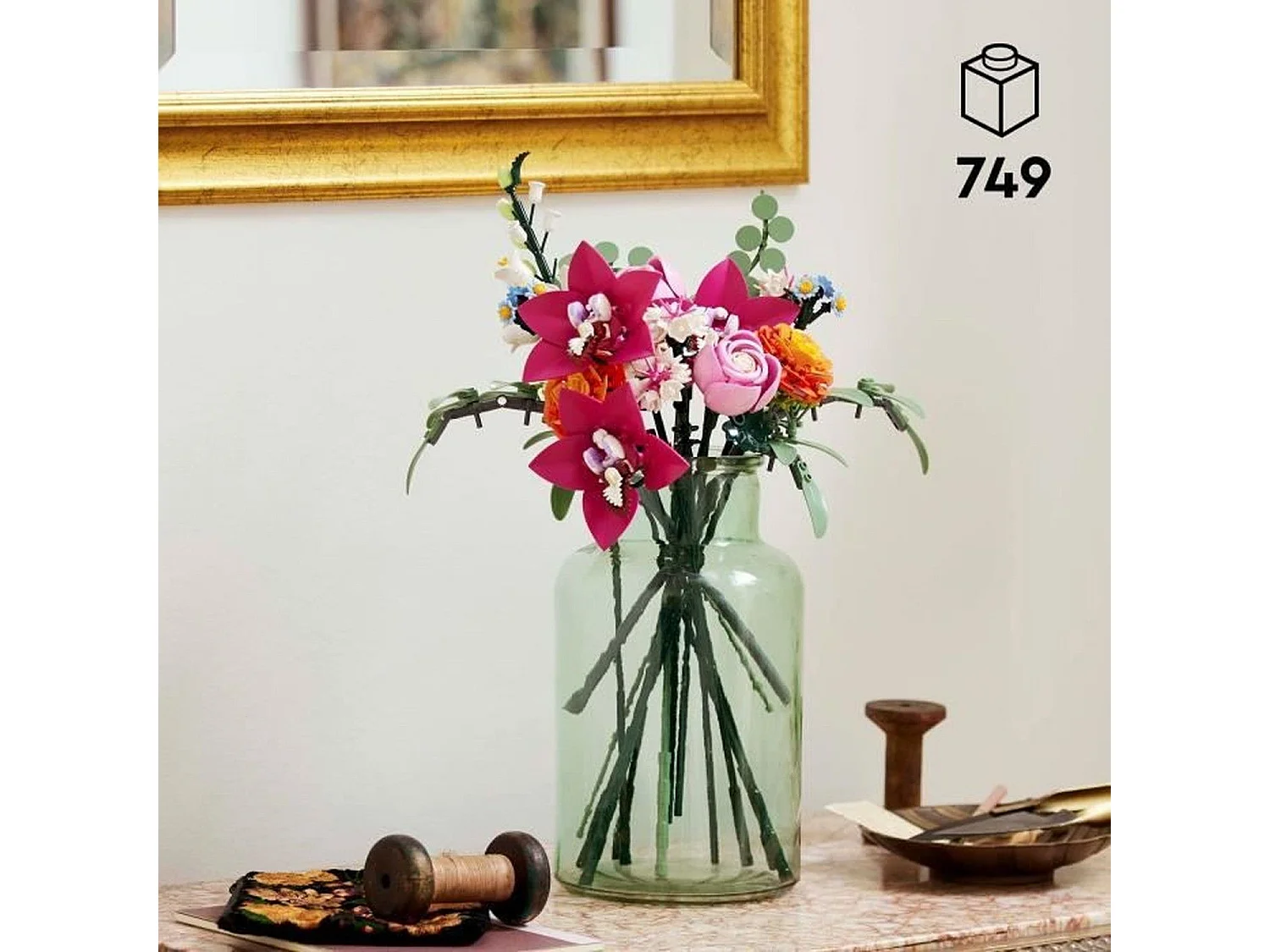 Lego Botanicals Le joli bouquet de fleurs roses pour adultes