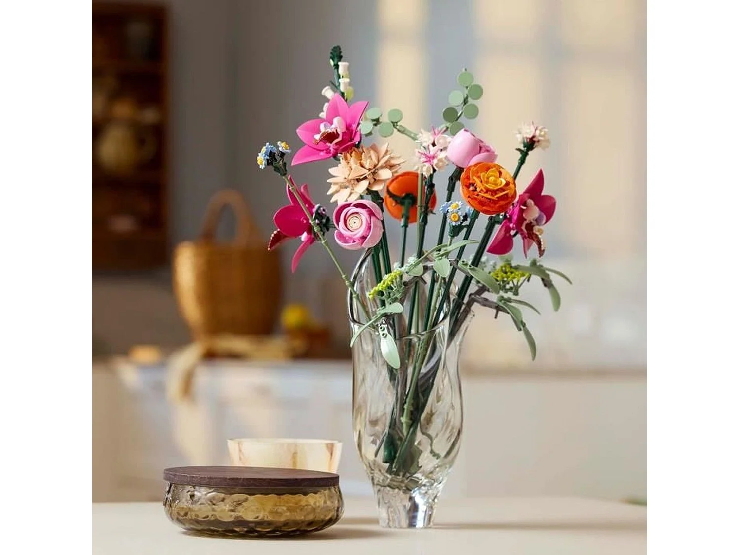 Lego Botanicals Le joli bouquet de fleurs roses pour adultes