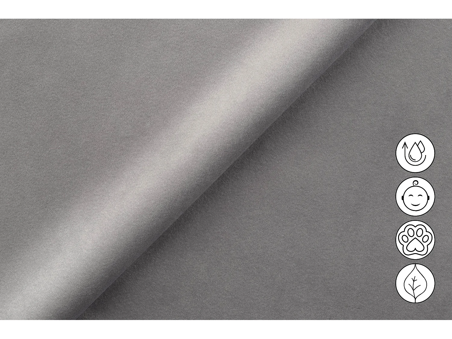 CANAPÉ D'ANGLE RODEN 4 places avec Relax, tissu velours gris clair