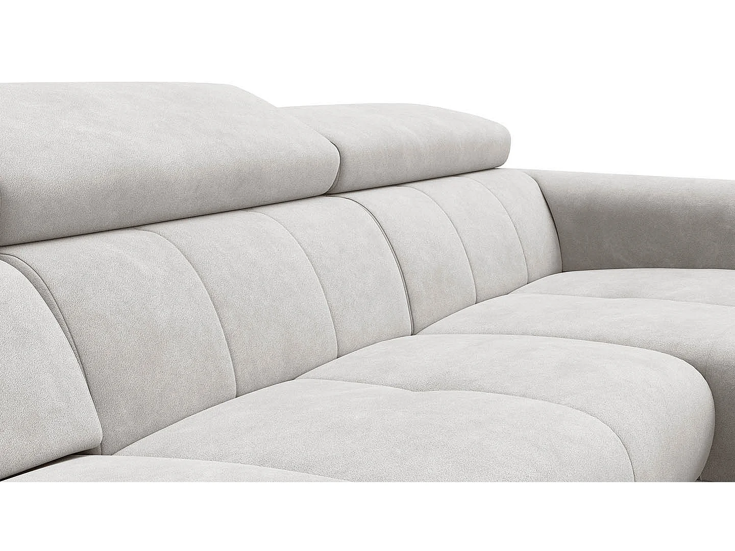 Ecksofa 4-Sitzer mit Relax RODEN, creme Veloursstoff