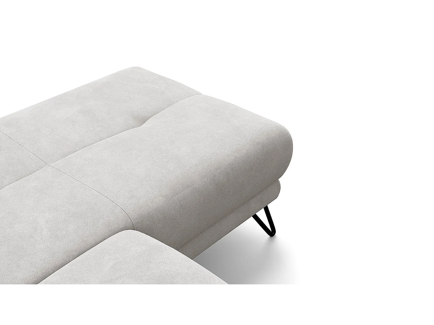 Ecksofa 4-Sitzer mit Relax RODEN, creme Veloursstoff