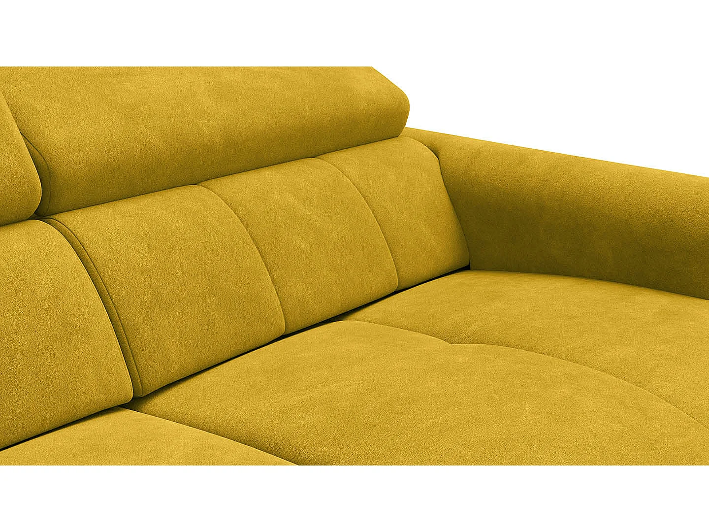 Relaxsofa 3-Sitzer RODEN, mit 2 Relax, dunkegelb Veloursstoff
