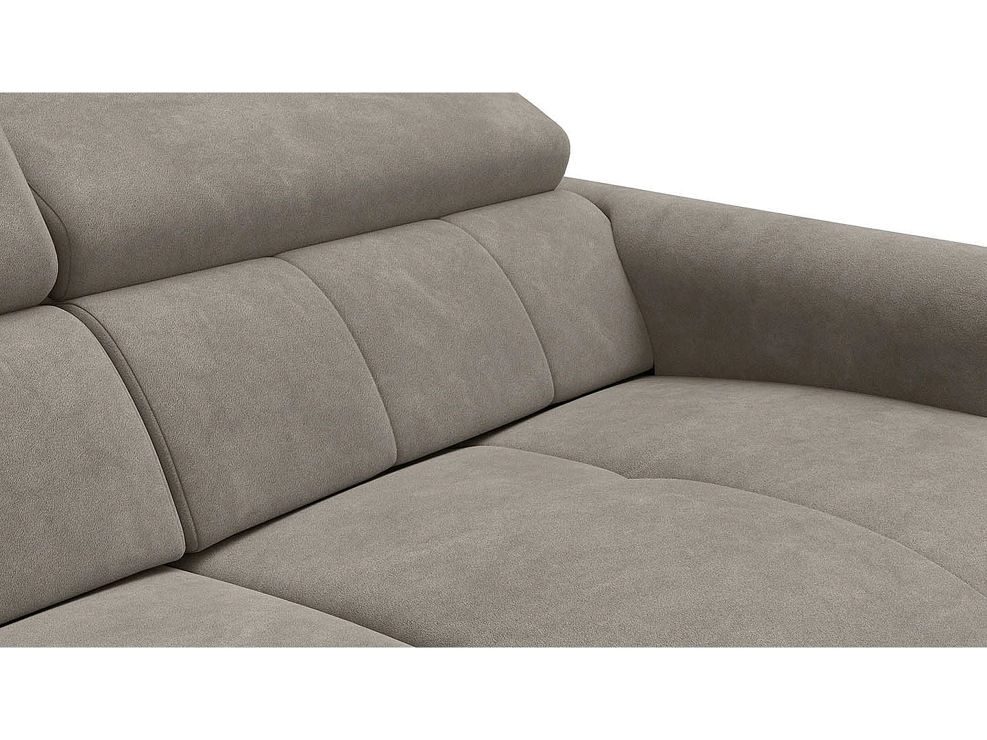 Relaxsofa 3-Sitzer RODEN, mit 2 Relax, beige Veloursstoff