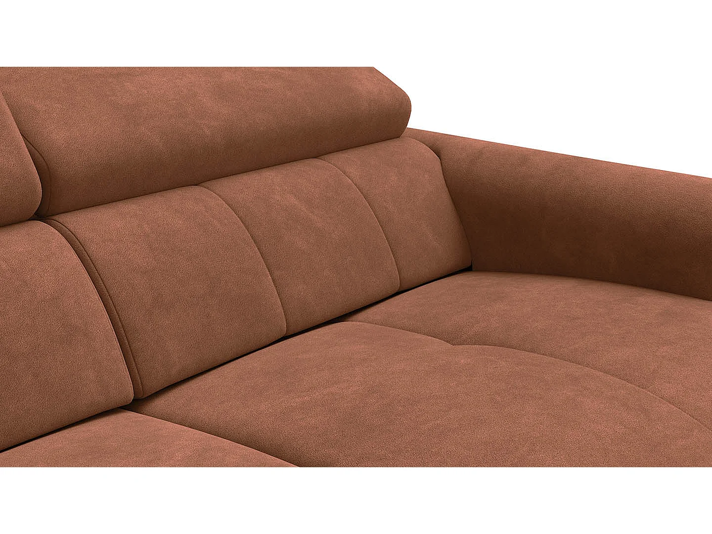 Relaxsofa 3-Sitzer RODEN, mit 2 Relax, braun Veloursstoff