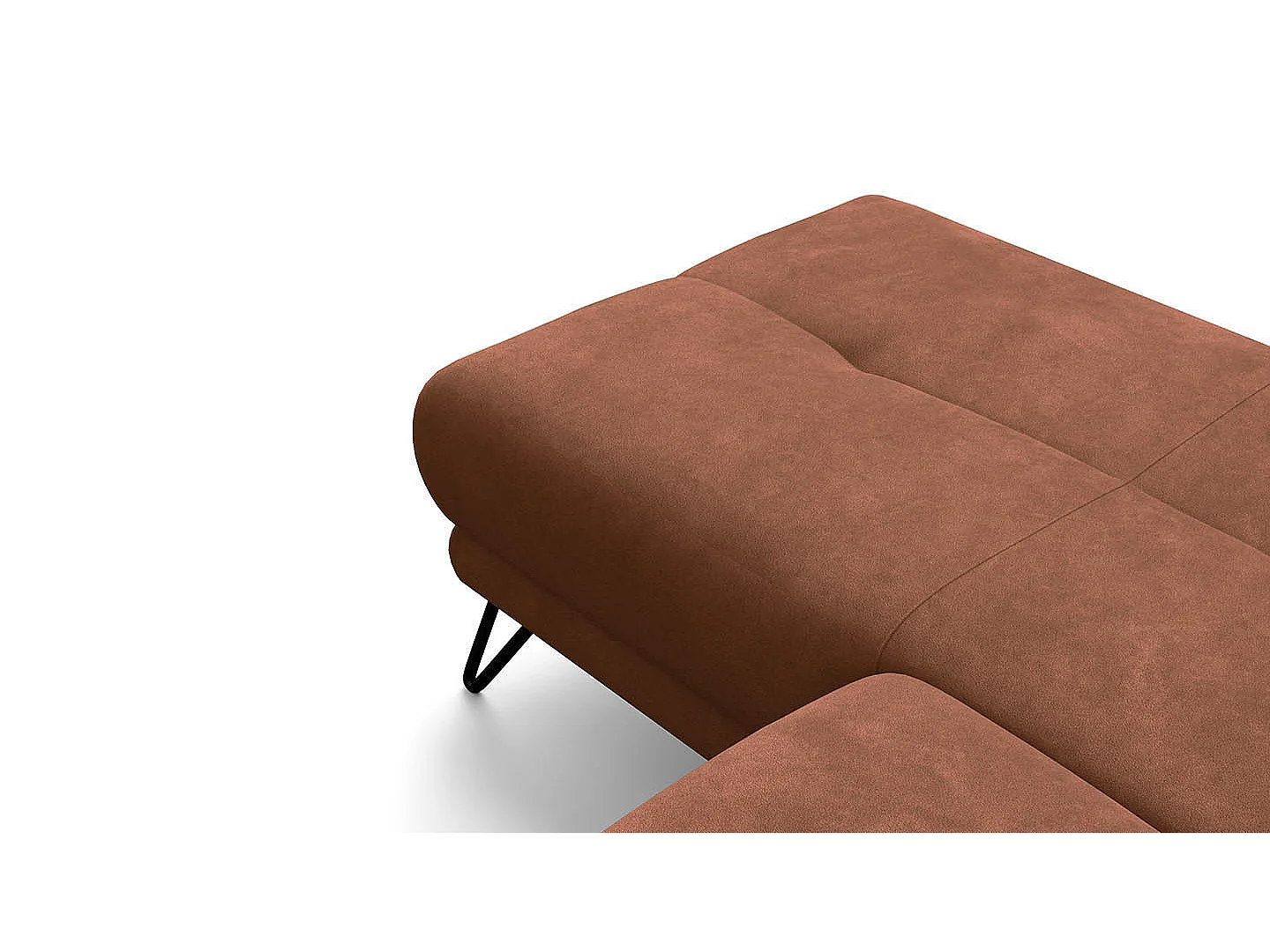 Ecksofa 4-Sitzer mit Relax RODEN, braun Veloursstoff