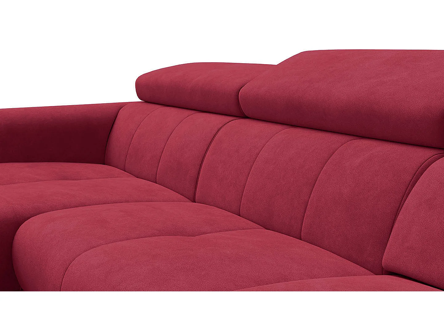 Ecksofa 4-Sitzer mit Relax RODEN, rostrot Veloursstoff