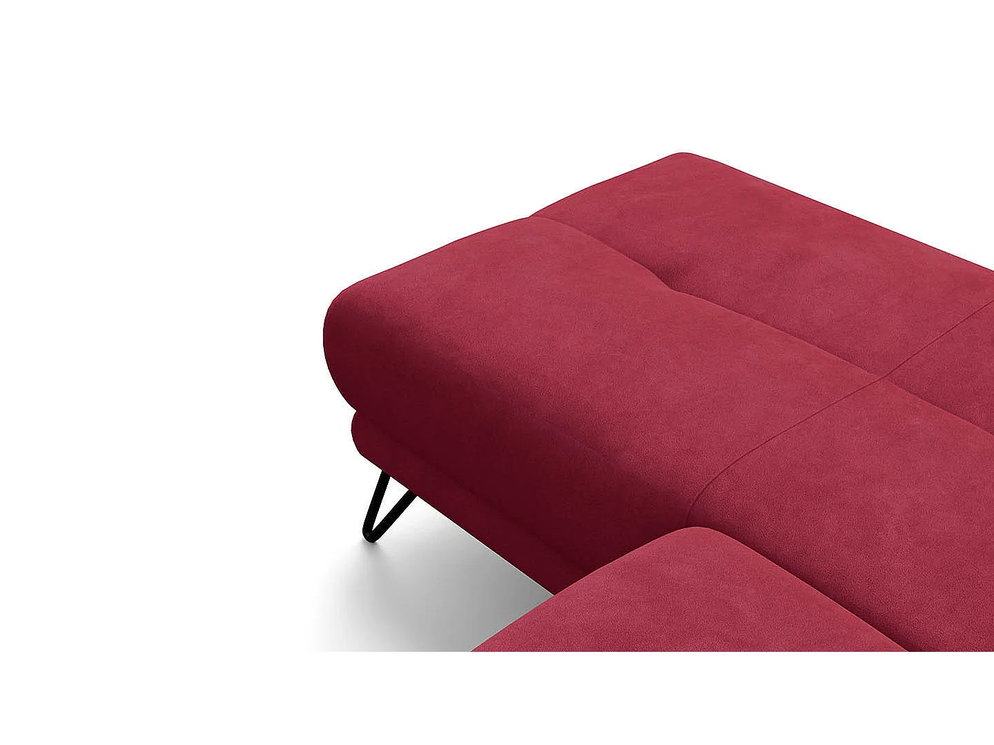 Ecksofa 4-Sitzer mit Relax RODEN, rostrot Veloursstoff